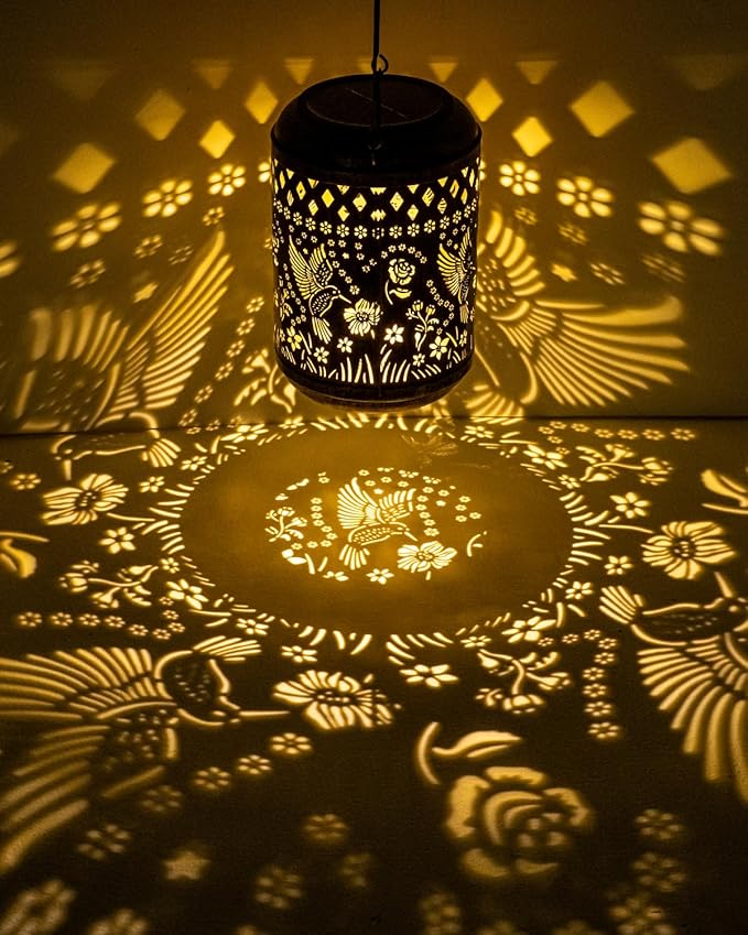 Solar Lanterns Outdoor Hanging Waterproof,Hummingbird Garden Decor Gifts for Women Mom, Solar Lights Metal Fall Decoration Outside for Yard, Patio,Garden,Backyard,Porch-VerdiqueGarden