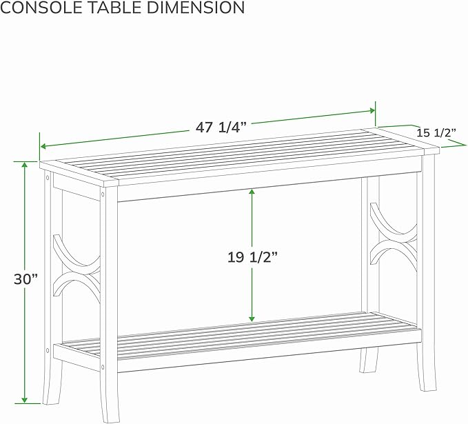 Cambridge Casual Chester Teak Wood Outdoor Console Table – Durable Accent Table for Patio, Deck, Porch and Garden - Perfect for Displaying Plants, Décor, Beverage and Other Outdoor Essential-VerdiqueGarden