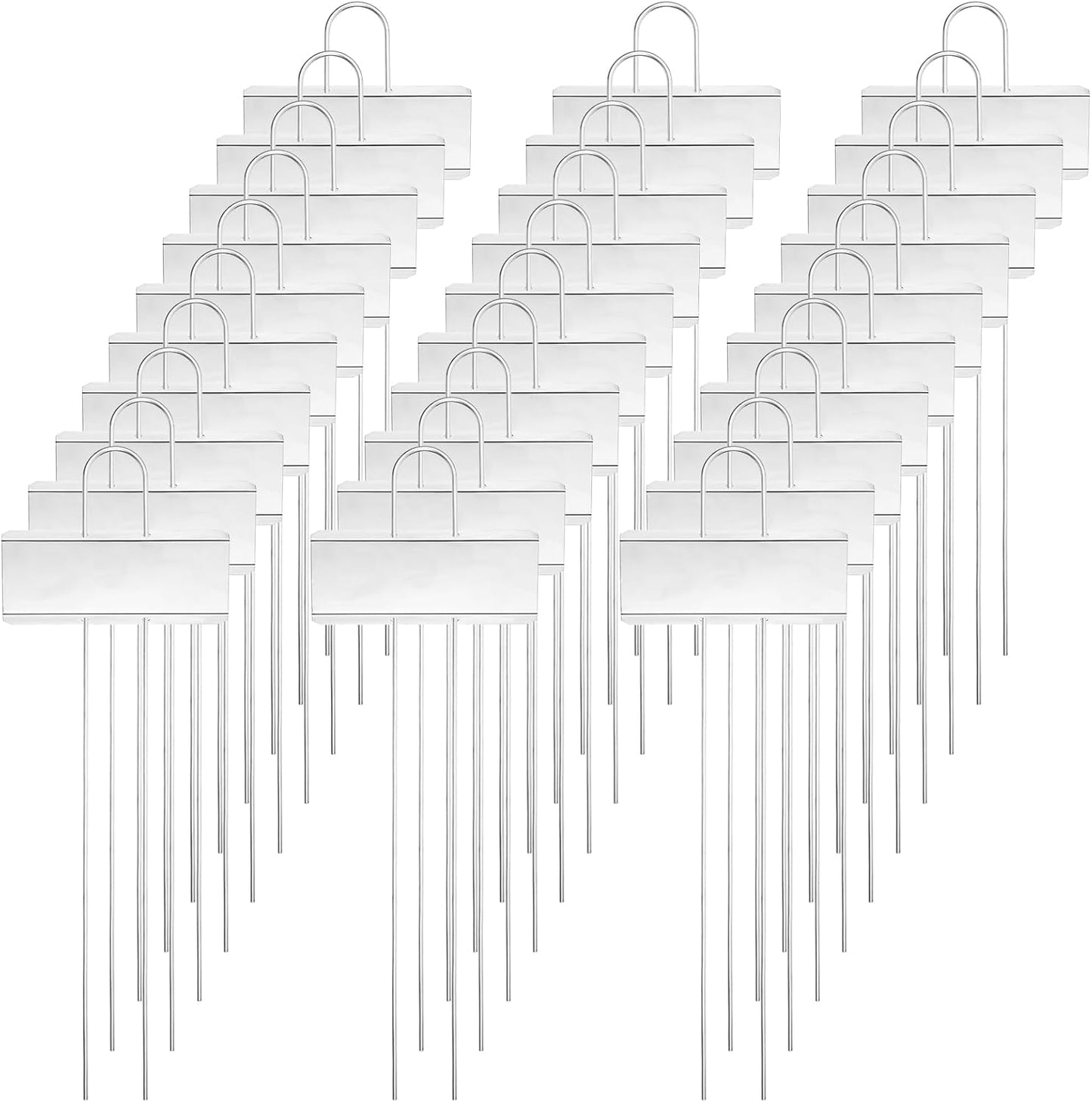 30 Pcs Plant Labels for Outdoor Garden Waterproof Plant Markers for Outdoor Plants, 10.7inch Metal Garden Plants Tags and Labels for Flower Vegetable Seedlings Greenhouse（Silver-VerdiqueGarden