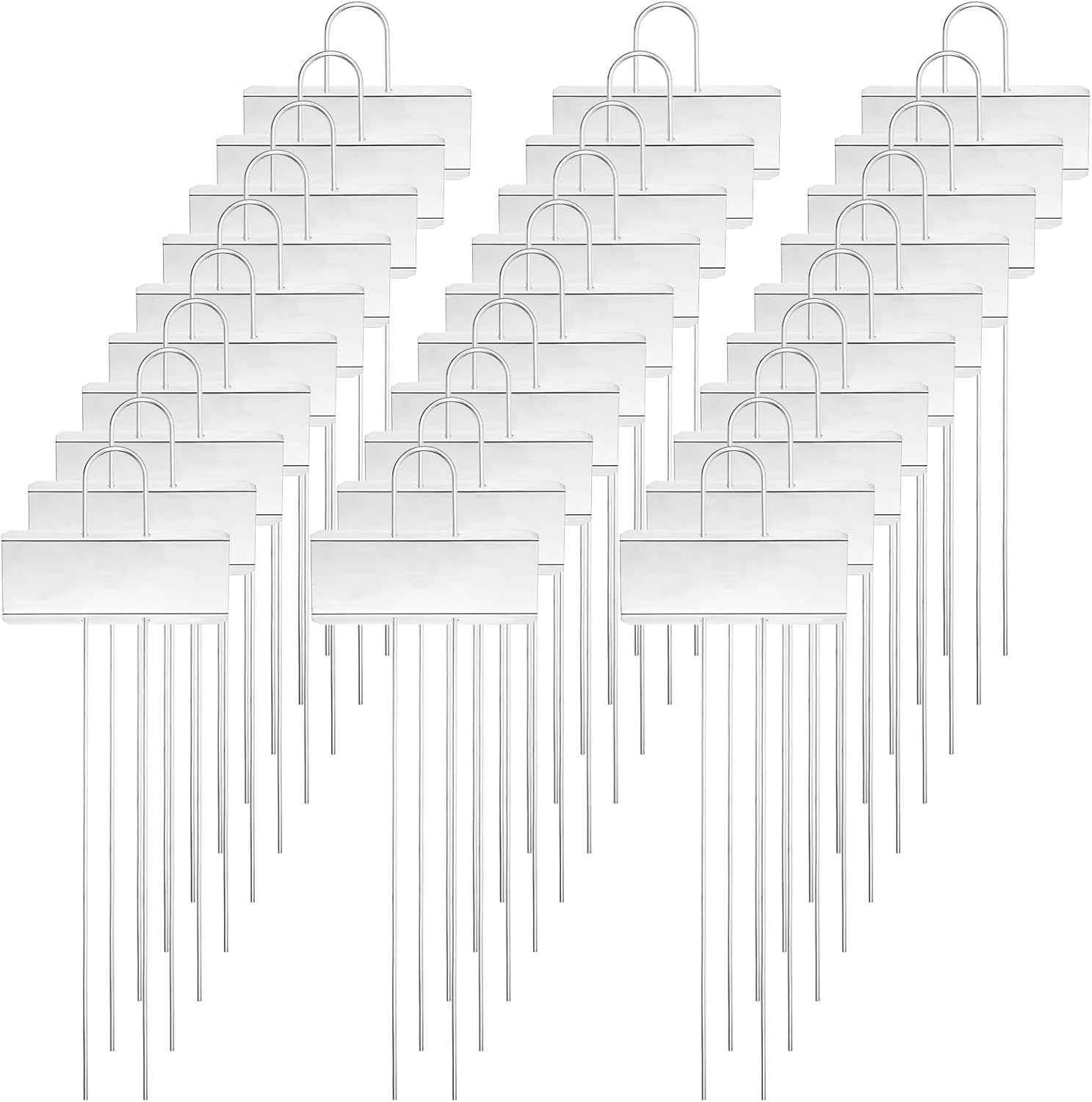 30 Pcs Plant Labels for Outdoor Garden Waterproof Plant Markers for Outdoor Plants, 10.7inch Metal Garden Plants Tags and Labels for Flower Vegetable Seedlings Greenhouse（Silver-VerdiqueGarden