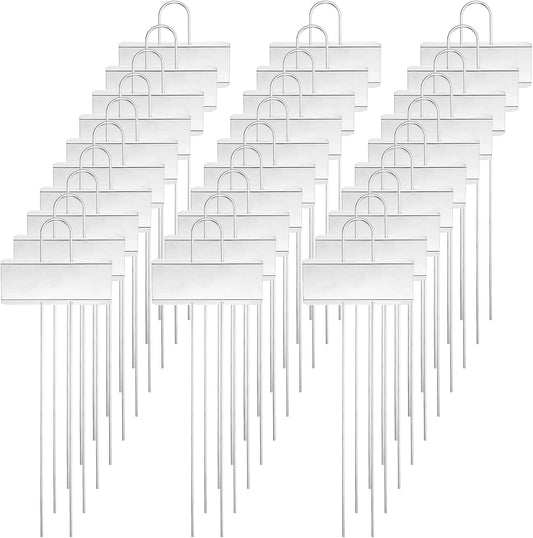30 Pcs Plant Labels for Outdoor Garden Waterproof Plant Markers for Outdoor Plants, 10.7inch Metal Garden Plants Tags and Labels for Flower Vegetable Seedlings Greenhouse（Silver-VerdiqueGarden