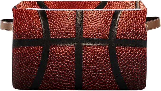 Basketball Print Rectangular Storage Basket Organizer Bin Shelf Baskets For Clothes Gifts For Home Office Dorm-VerdiqueGarden