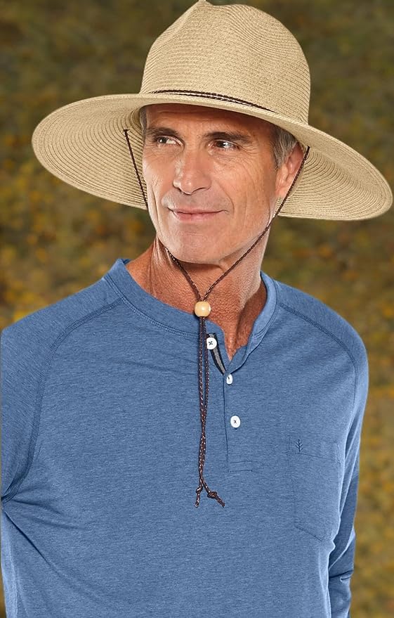 Coolibar UPF 50+ Men's Beach Comber Sun Hat - Sun Protective-VerdiqueGarden