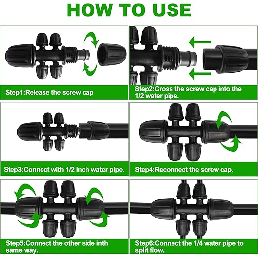 Drip Irrigation System Kit,100FT Adjustable Drip Watering Plant System with 5/16" and 1/4" Irrigation Tubing Hose,Drip Emitters,Lock Barbed Tee Fittings for Garden and Raised Beds,Greenhouse,Yard,Lawn-VerdiqueGarden