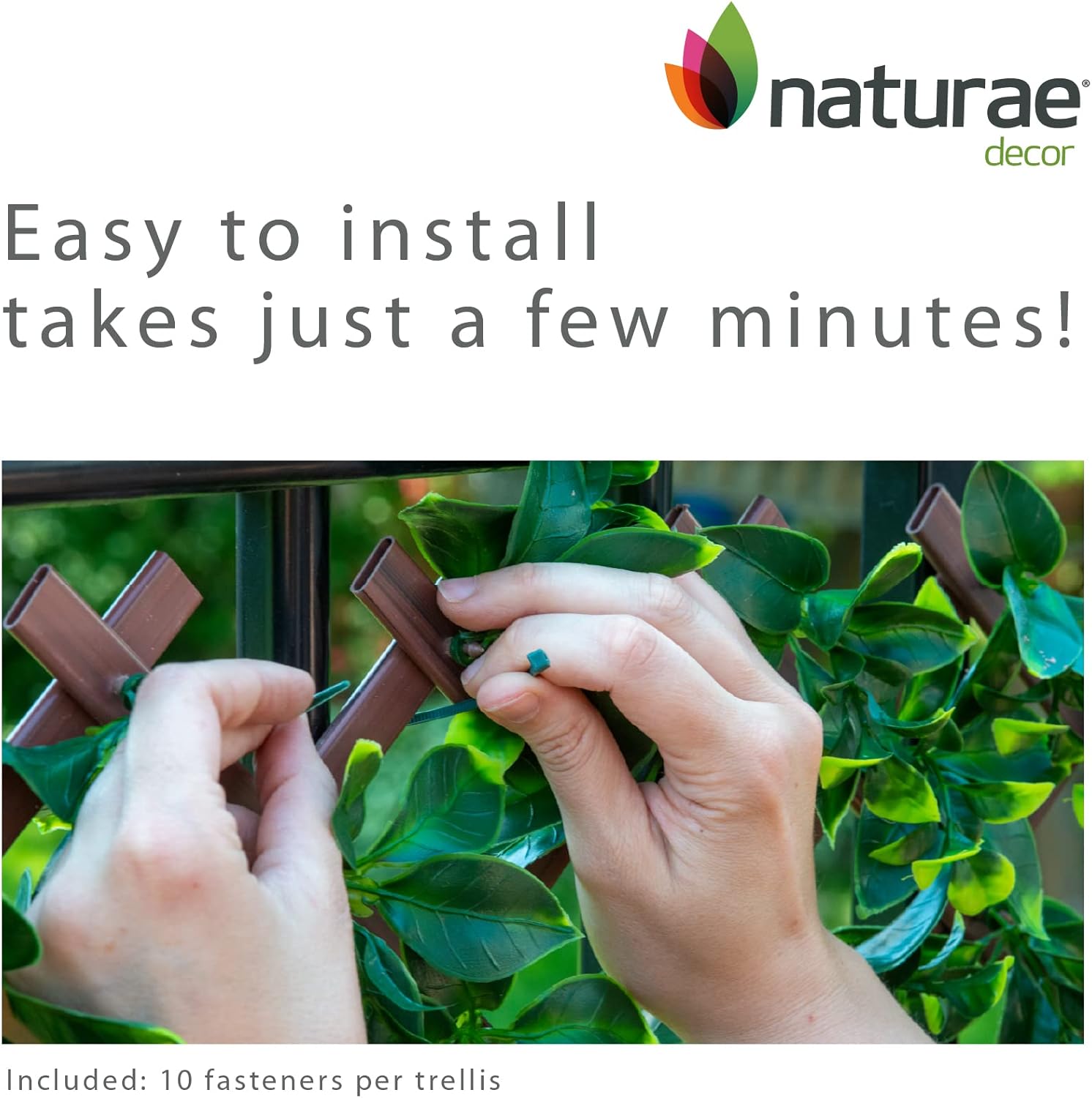 Naturae Decor PVC Expandable Trellis - Outdoor Privacy Screen - Sturdy and Flexible - Realistic Look - 36 in x 72 in - Schefflera Leaves-VerdiqueGarden