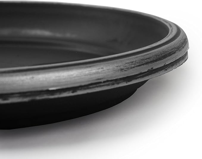 11" Decorative Heavy Duty Tray/Saucer (2 Pack) Rustic Medieval/French Country Look, Pot/Planter Base for Indoor/Outdoor Decor Use. Long Lasting, Reusable Light Weight (11 inches, Silver)-VerdiqueGarden