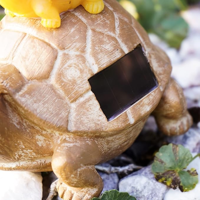 VP Home Mom and Baby Turtle Solar Powered LED Outdoor Decor Garden Light Great Addition for Your Garden, Solar Powered Light Decorations Gifts for Outside Patio Lawn Yard-VerdiqueGarden