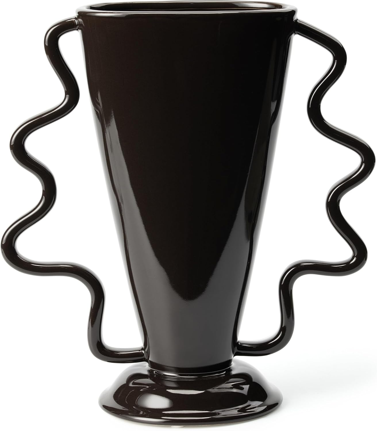 Wild Works Dark Brown Rotary Vase, 9.85” Tall Vintage Decor Vases Medieval Flower Vessel Living Room Entrance Personalized Simple Wabi Sabi Decorative Ornament Ceramic Ornament-VerdiqueGarden