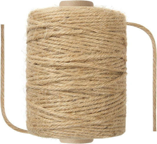 1/8 in (3mm) x 328 ft (100Meter) Natural Sisal Hemp Rope Heavy Duty Thick Twine for Cat Scratcher Post Tree, Garden, Binding, Crafts Packing Material-VerdiqueGarden