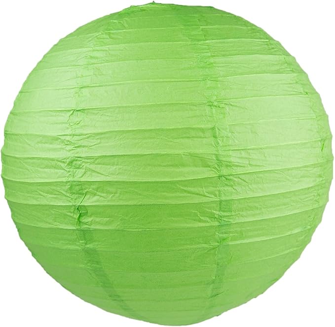 WYZworks Round Paper Lanterns 10 Pack (Green, 14") - Hanging Paper Lanterns Lamp for Wedding, Birthday, Party and Home Decorations with 8", 10", 12", 16" Option-VerdiqueGarden