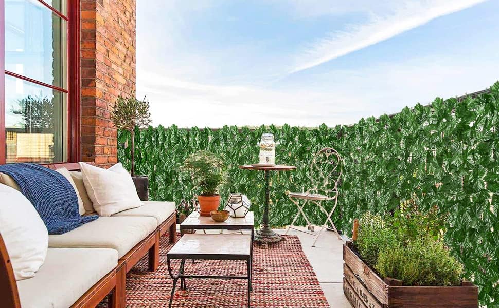 DearHouse Artificial Ivy Privacy Fence Wall Screen, 59x216.5inch Artificial Hedges Fence and Faux Ivy Vine Leaf Decoration for Outdoor Garden Decor-VerdiqueGarden