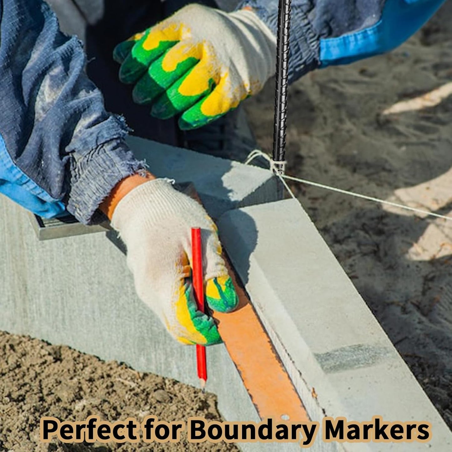 16 inches Rebar Stakes 18-Pack Heavy Duty Ground Stakes Rebar Spikes Garden Stakes Metal Steel Stake for Concrete and Timber Straight Black-VerdiqueGarden