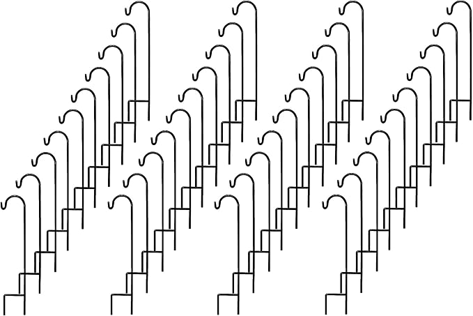 Ashman Shepherd's Hooks 35 Inch (40 Per Pack), Black, Made of Premium Metal for Hanging Solar Lights, Bird Feeders, Mason Jars, Christmas Lights, Lanterns, Garden Stakes and Wedding Décor.-VerdiqueGarden