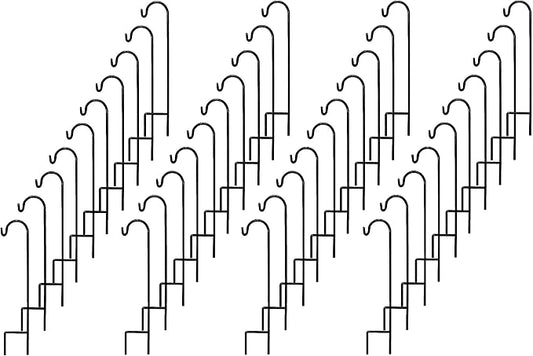 Ashman Shepherd's Hooks 35 Inch (40 Per Pack), Black, Made of Premium Metal for Hanging Solar Lights, Bird Feeders, Mason Jars, Christmas Lights, Lanterns, Garden Stakes and Wedding Décor.-VerdiqueGarden