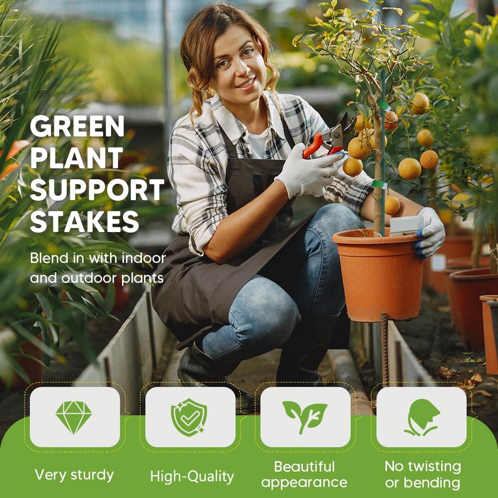 10 Pack Stackable Monstera Plant Support, Garden Plant Support Stakes for Indoor Outdoor Plants, Climbing Plant Support Structures Plant Holder Stick Moss Pole for Support Tall Potted Plants-VerdiqueGarden