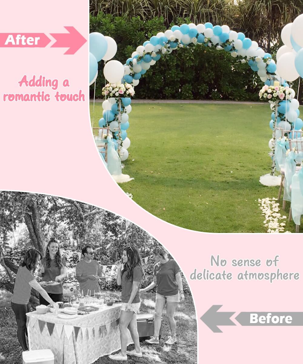 Queension Metal Arch Backdrop Stand 7Ft Wide 7.7Ft High, Wedding Arch Frame for Wedding Decorations, Balloon Arch Stand with Base for Ceremony, Outdoor Garden Arch Trellis for Climbing Plants, Gold-VerdiqueGarden