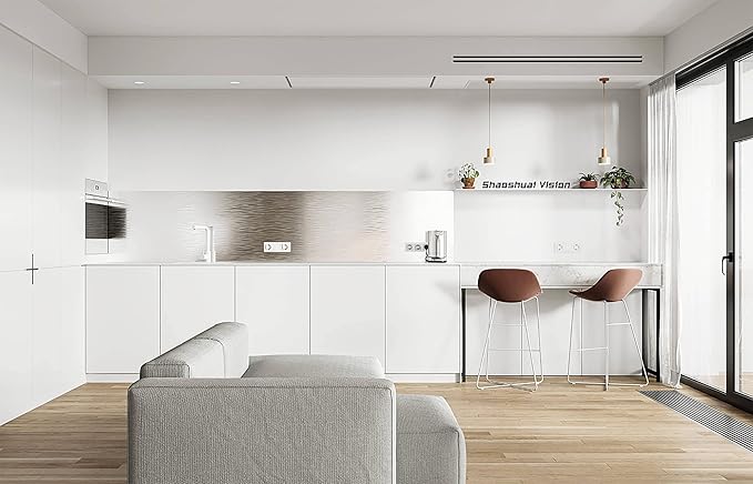 Dimoon 118''x15.7'' White Skin Peel and Stick Wallpaper Contact Paper Modern Self Adhesive Wall Paper Removable Renter Friendly Textured Solid Color Cabinet Vinyl Roll (118''x15.7'',White Skin)-VerdiqueGarden