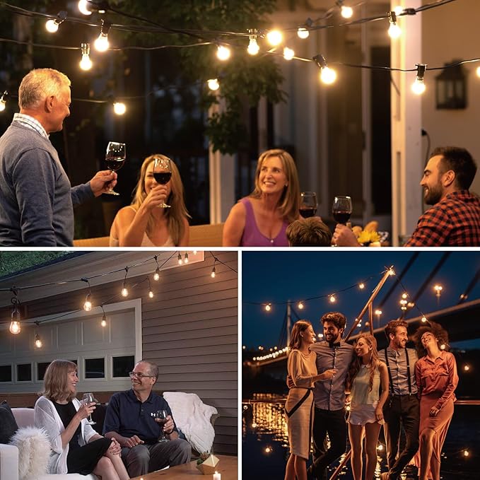 Meconard 30 Pack S14 Edison String Light Bulbs, 1 Watt Replacement Bulbs for Outdoor String Lights, Low Wattage Shatterproof LED Filament Patio Bulbs, E26 Medium Base, 2200K Warm White, Non-Dimmable-VerdiqueGarden