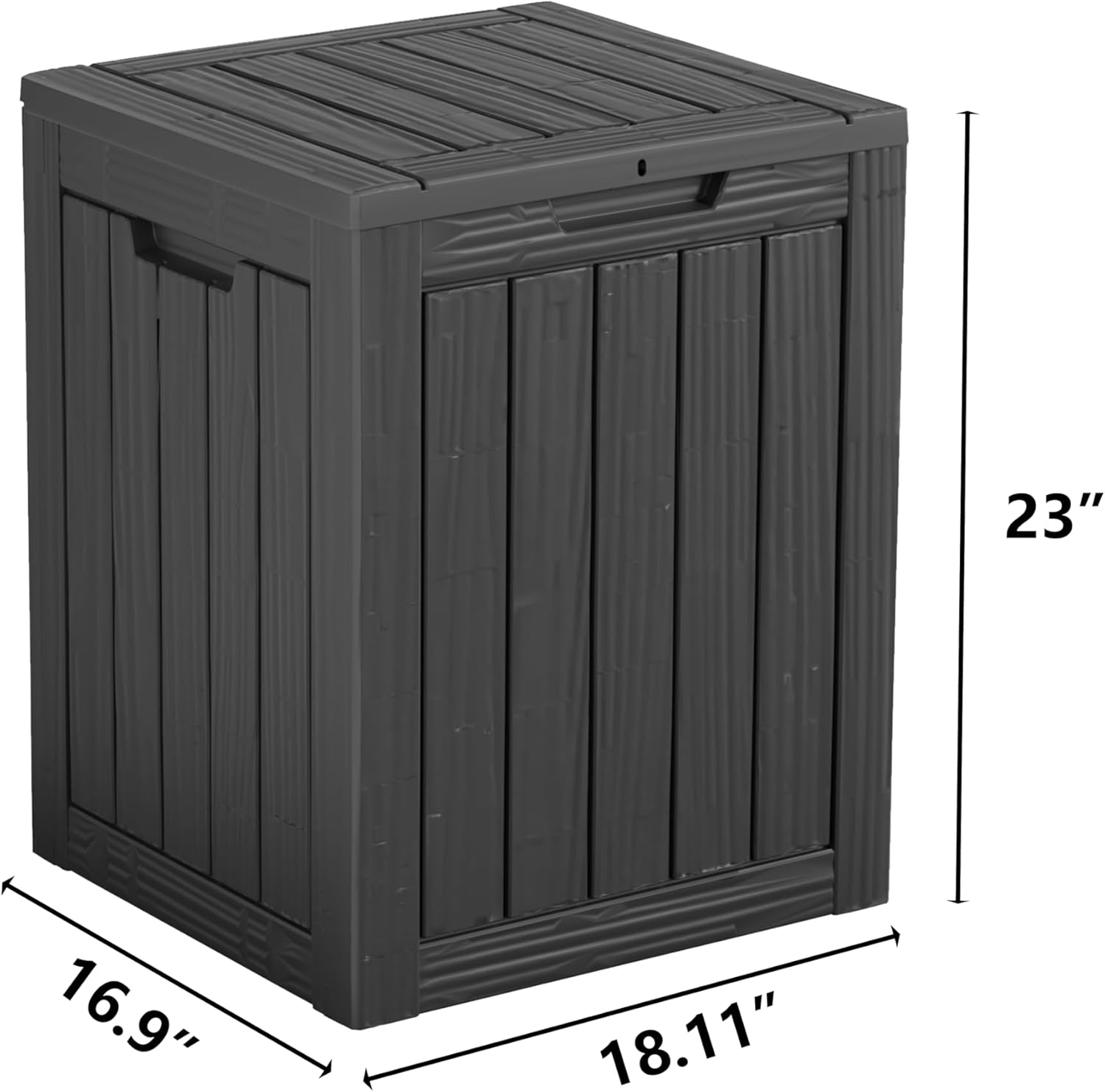 28 Gallon Double-Wall Resin Deck Box - Lockable Waterproof Outdoor Storage Box, 151lbs Capacity & Doubles as Seating for Patio Furniture - Garden Tools, Pool Accessories (Black)-VerdiqueGarden