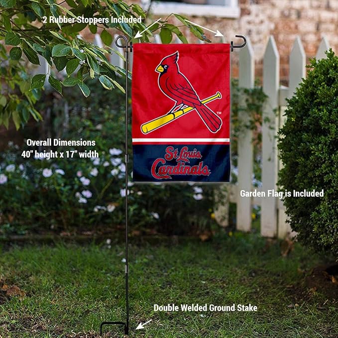 WinCraft St. Louis Cardinals Garden Flag with Stand Holder-VerdiqueGarden
