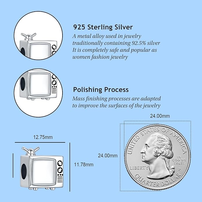 Annmors Personalized Photo Charm for Bracelet Necklaces,925 Sterling Silver Charm Love Heart Shaped Engraved Customize Picture Gift for Birthday Mother's Day Christmas,Bead Charms Jewelry for Women