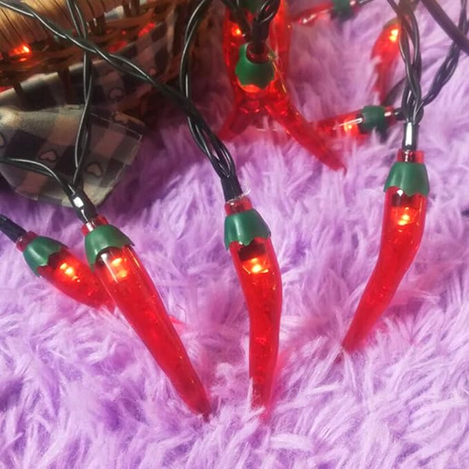 100 LED Chili Shape Fairy String Lights, Solar Operated, Red, 10m Length, Outdoor Use, Wedding, Christmas Decoration-VerdiqueGarden