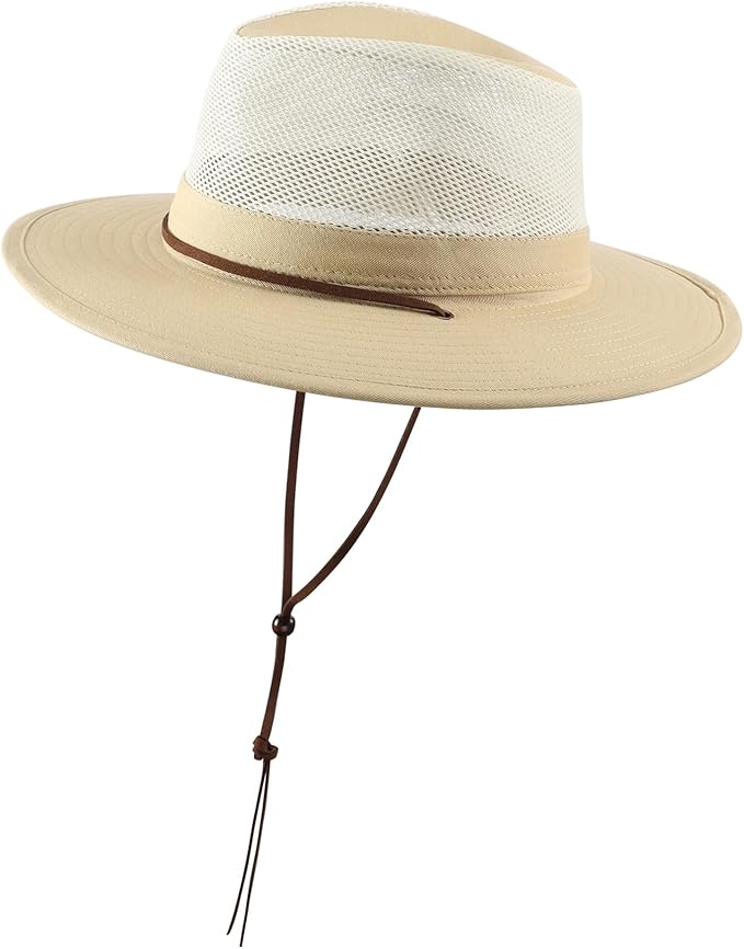 Home Prefer Cotton Summer Fedora Hat Wide Brim Sun Hats for Men Women UPF 50+ Sun Protection Cap for Fishing Hiking-VerdiqueGarden