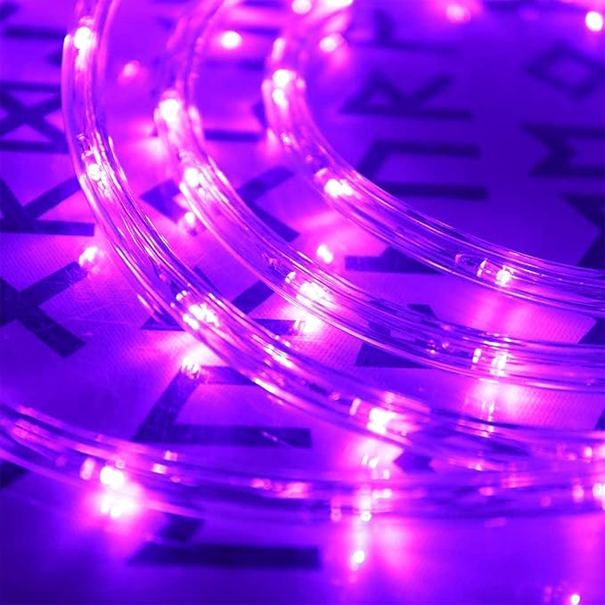 50ft 360 LED Rope Lights Outdoor, Connectable and Flexible Tube Lights with 8 Modes, Waterproof Indoor Outdoor LED Rope Lighting for Deck, Garden, Pool, Patio, Indoor Outdoor Decorations (Purple)-VerdiqueGarden