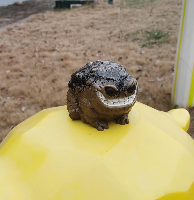 Weird Ugly Funny Monster Frog Obese Toad Garden Accessories Quirky Outdoor Accents Decorative Statue Novelty Home Office Sculpture Unique Gift-VerdiqueGarden