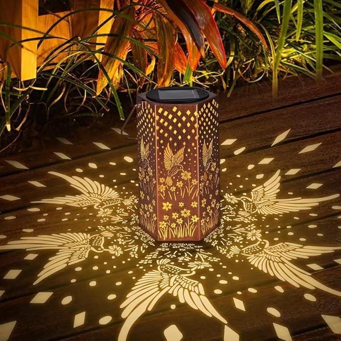 Hummingbird Solar Lanterns Outdoor Waterproof - Birthday Gifts for Women, Men, Mom, Mothers Day Gifts, Solar Lights Outdoor Hanging Garden Decor for Outside, Patio, Outdoor, Yard, Lawn, Balcony-VerdiqueGarden