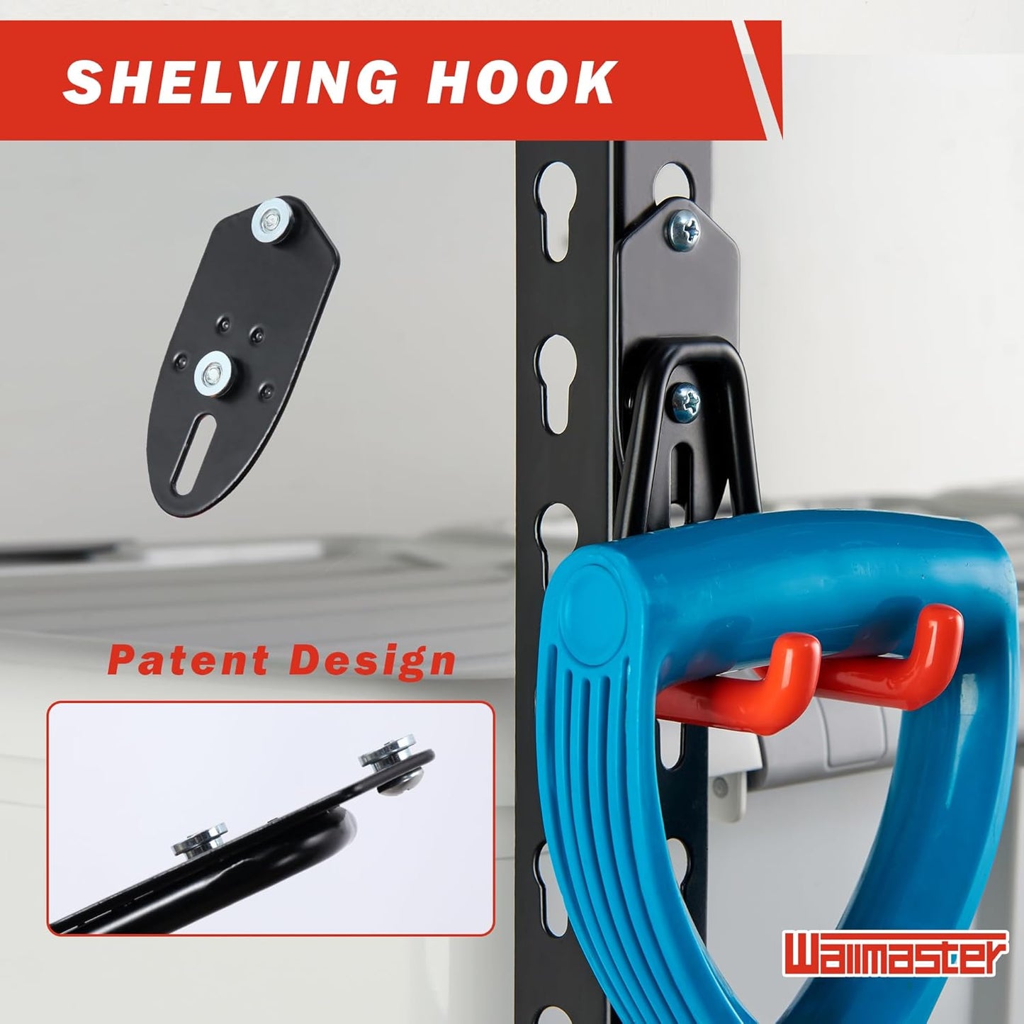 Wallmaster Garage Hooks Organizer Kit,12 Pack Adjustable Heavy Duty Shelving Hook,Wall Mount Utility Steel Garage Organization, for Organizing Garden Tools-VerdiqueGarden