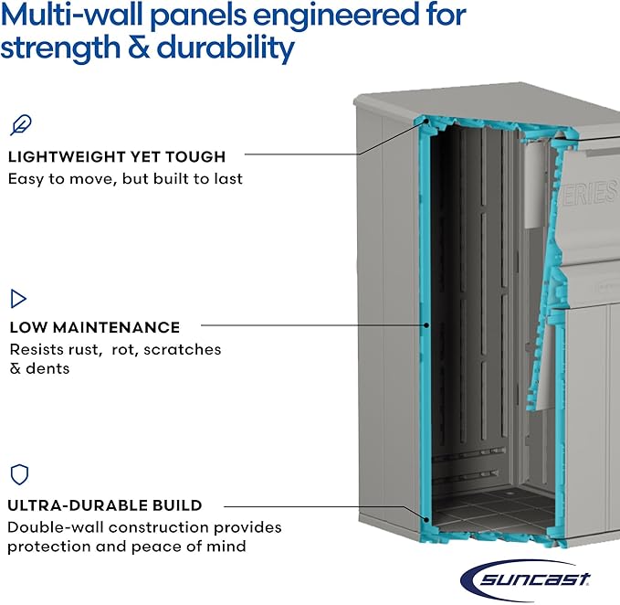 Suncast 33.5-Gallon Capacity Package Delivery Box, Parcel Drop Box with Lock, Weather Resistant Outdoor Storage Solution for Secure Package Deliveries, Made in USA-VerdiqueGarden