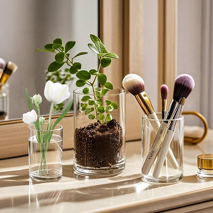 36pcs Glass Vase Cylinder for Centerpieces Small Flower Glass Clear Home Decor Centerpiece Table Flower Vase Decorations for Wedding＆Holiday 4,4.7,6Inch Tall-VerdiqueGarden