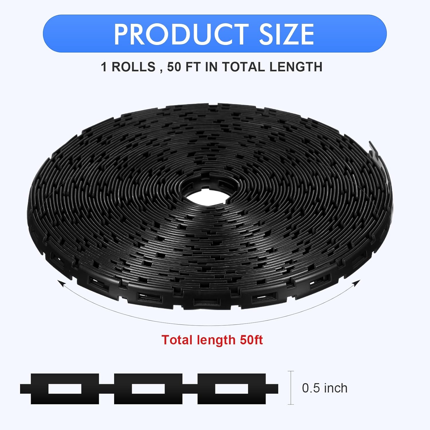 Wesiti 50 ft Plastic Chain Lock Tree Tie 1/2 Inch Wide Adjustable Tree Support Straps Plant String Swing Strap Flexible Reusable Ties for Staking for Garden Accessories-VerdiqueGarden