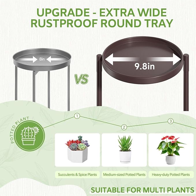 iDavosic.ly 6 Tier Large Plant Stand Indoor, 10 Inch Wide Tall Corner Metal Plant Stands Outdoor for Multiple Plants, Folding Tiered Flower Display Holder Rack Shelf, Violet Bronze-VerdiqueGarden