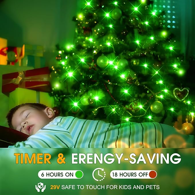 KNONEW 600ft 1500 LED String Lights Outdoor Christmas Lights 8 Modes & Timer Fairy Light Plug in Waterproof LED String Lights for Xmas Yard Tree Wedding Party Holiday Decorations (Green)-VerdiqueGarden