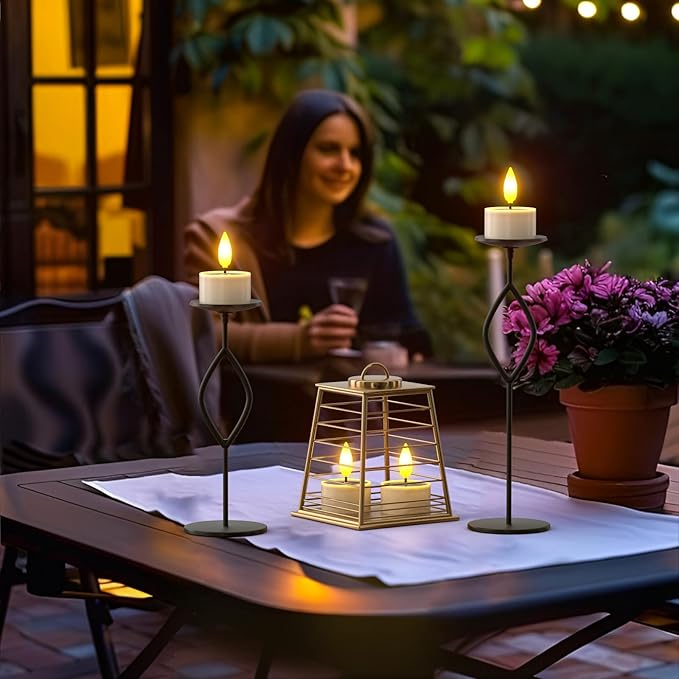 PChero 12 Pack Solar Tea Lights Outdoor Waterproof, Small Solar Lights with Dusk to Dawn Sensor, LED Tealight Candles for Lantern Garden Camping Outside Patio Home Decor,1.5" x 2.1"-VerdiqueGarden