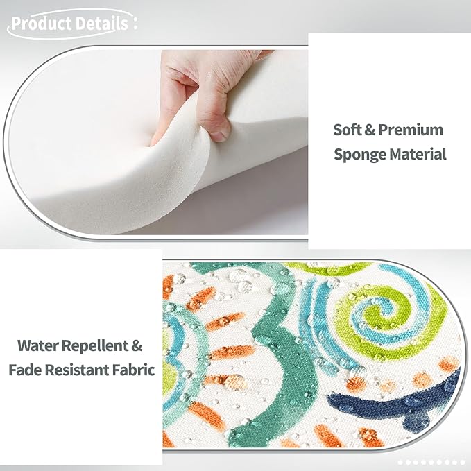 Indoor/Outdoor Chair Cushions 16x17 Inch, Patio Chair Cushions with Ties, All Weather Seat Cushions for Patio Furniture Home Garden Chair Use, Set of 4, Flower Blue-VerdiqueGarden