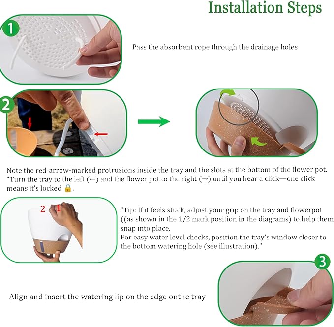 10 Inch Hanging Planters for Indoor Plants, 2 Pack Self Watering Hanging Baskets Flower Pots with Drainage Hole, Visual Reservoir & 2 Kinds of Plant Hanger for Outdoor Garden Home Decor-VerdiqueGarden