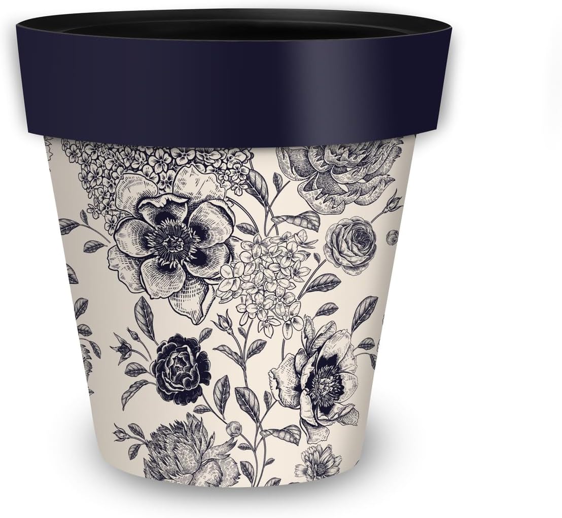 Briarwood Lane Woodcut Floral Medium Planter-VerdiqueGarden