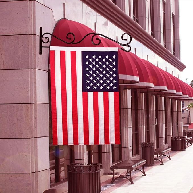 Wall Garden Flag Holder,Wall Garden Flag Stand,Garden Flag Scroll Hanger,Garden Flag Wall Hanger,one Piece Garden Flag Stand for Wall Porch,Great Gifts Ideas-VerdiqueGarden