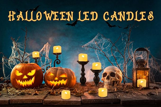 6 Flameless LED Battery Operated Tea Lights with Timer Realistic Flickering Electric Tealight Votive Candles Set Bulk Baptism Wedding Party Decorations Home Decor Centerpieces Batteries Incl.-VerdiqueGarden