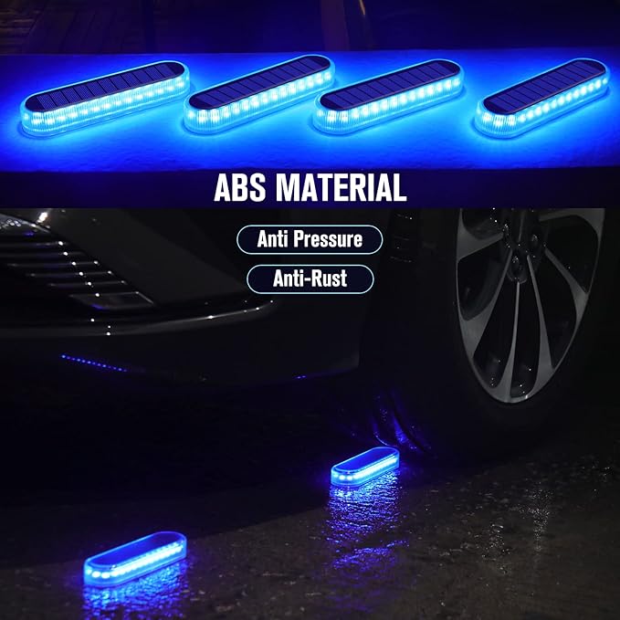 Honalia Solar Dock Lights Outdoor Waterproof IP68, Driveway Lights Solar Powered 6 Pack, Blue Solar Deck Lights Warning Concrete Step Lights for Driveway Deck Stairs Marine Dock Runway-VerdiqueGarden