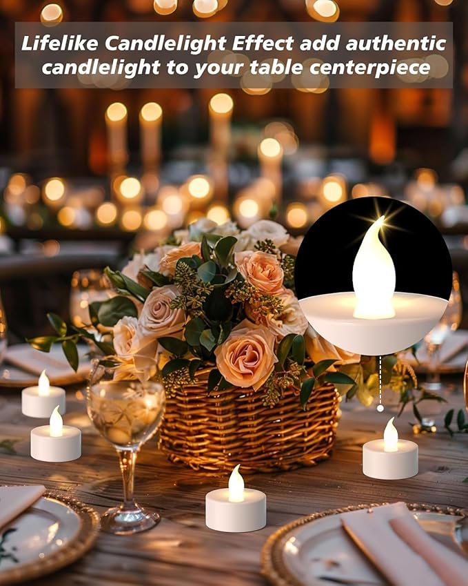 LED Tea Lights Flameless Candles: 12Pack Battery Operated Candle Realistic and Bright Flickering Holiday Gift Long Lasting 200Hours for Seasonal & Festival Celebration WarmWhite-VerdiqueGarden