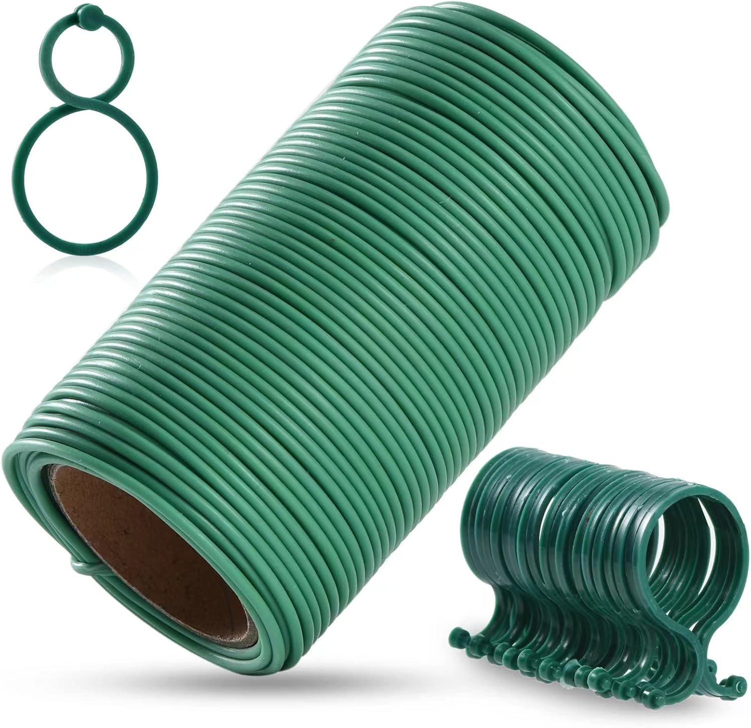 118ft Soft Green Twist Garden Ties with 20PCS Clips for Plants - 2mm Diameter-VerdiqueGarden