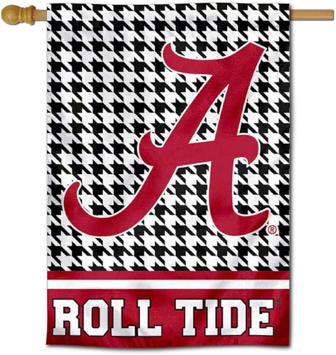 WinCraft Alabama Crimson Tide Houndstooth Pattern Double Sided House Flag-VerdiqueGarden