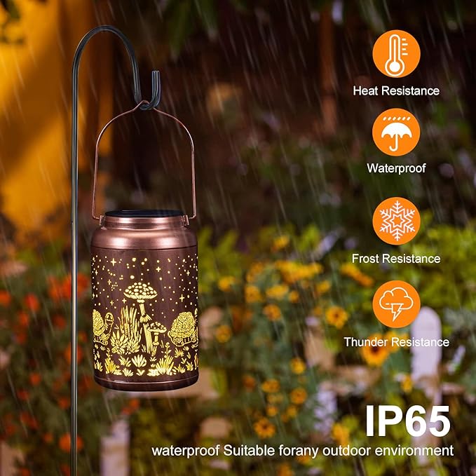 2 Pack Turtle Solar Lanterns Outdoor Waterproof - Birthday Gifts for Women, Men, Mom, Tortoise Solar Lights Outdoor Hanging Garden Decor for Outside, Patio, Outdoor, Yard, Lawn, Balcony-VerdiqueGarden