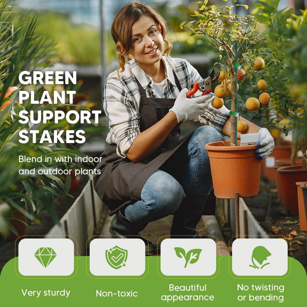 5 Pack Stackable Monstera Plant Support Stakes, Garden Plant Stakes for Indoor and Outdoor Plants, Moss Poles Holder Stick Monstera Plant Stem Supports Structures for Climbing Potted Plants (5 Pack)-VerdiqueGarden