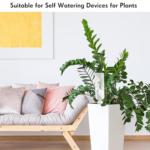 12 Pack Plant Watering Devices, Terracotta Self Watering Spikes with 25 oz Plastic Wine Bottles, Slow Release Plant Waterer Self Watering Planter for Vacation Indoor Outdoor Plant-VerdiqueGarden