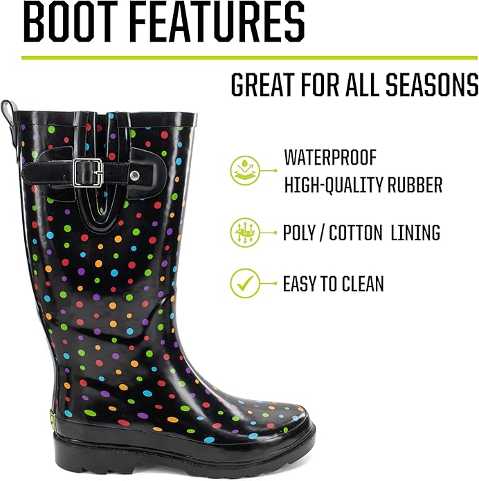 Western Chief Women's Tall Waterproof Rain Boot Outdoor Garden Shoes-VerdiqueGarden